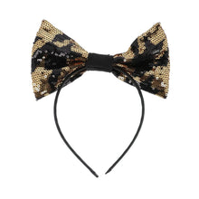 Load image into Gallery viewer, Black &amp; Gold Sequin &quot;Queenie&quot; Headband