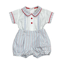 Load image into Gallery viewer, Blue &amp; Red Striped Shorts Set