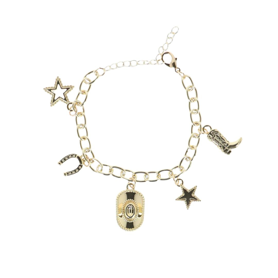 Gold Cowgirl Charm Bracelet