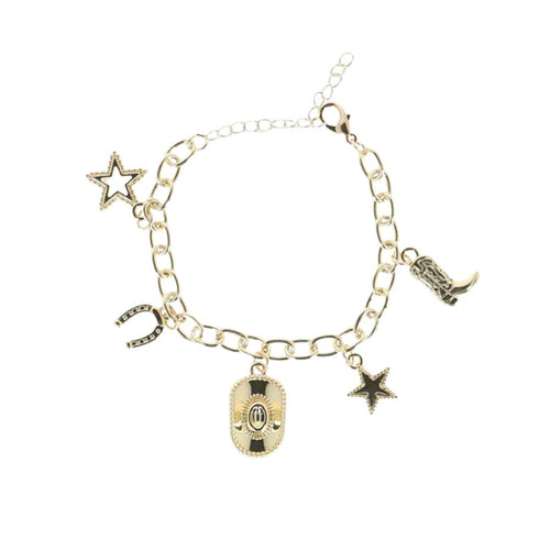 Gold Cowgirl Charm Bracelet