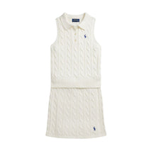 Load image into Gallery viewer, Ivory Cable Knit Polo &amp; Skirt Set