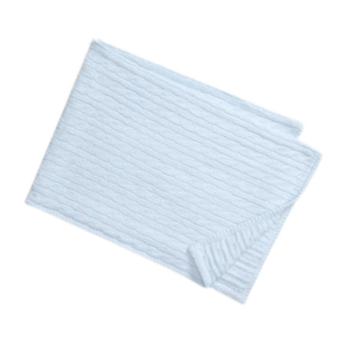 Pale Blue Cable Knit Blanket