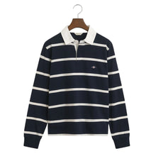 Load image into Gallery viewer, Navy &amp; White Striped Rugby Top