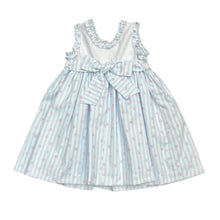 Load image into Gallery viewer, Blue &amp; White Striped Floral Dress &amp; Headband