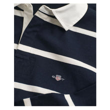 Load image into Gallery viewer, Navy &amp; White Striped Rugby Top