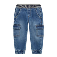 Load image into Gallery viewer, Mid Blue Cargo Jeans