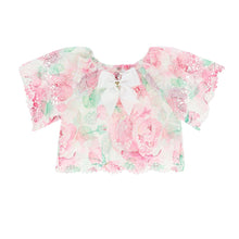 Load image into Gallery viewer, Pink &amp; White Printed Lace Shorts Set