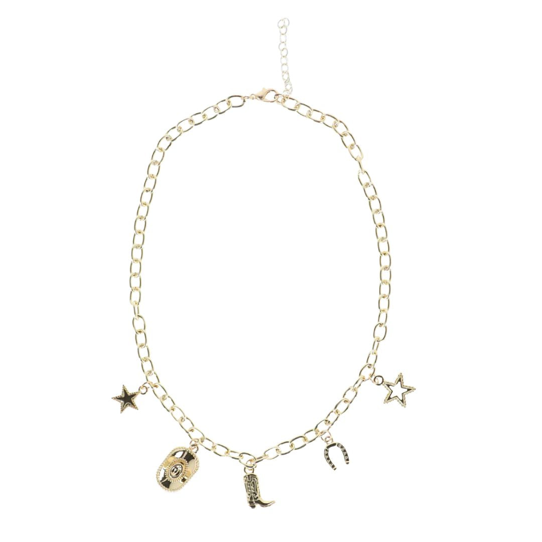 Gold Cowgirl Charm Necklace