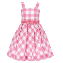Load image into Gallery viewer, Pink &amp; White Barbie Gingham Dress