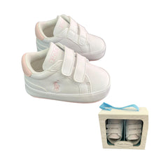 Load image into Gallery viewer, White &amp; Pink Tag Pre Walker Trainers