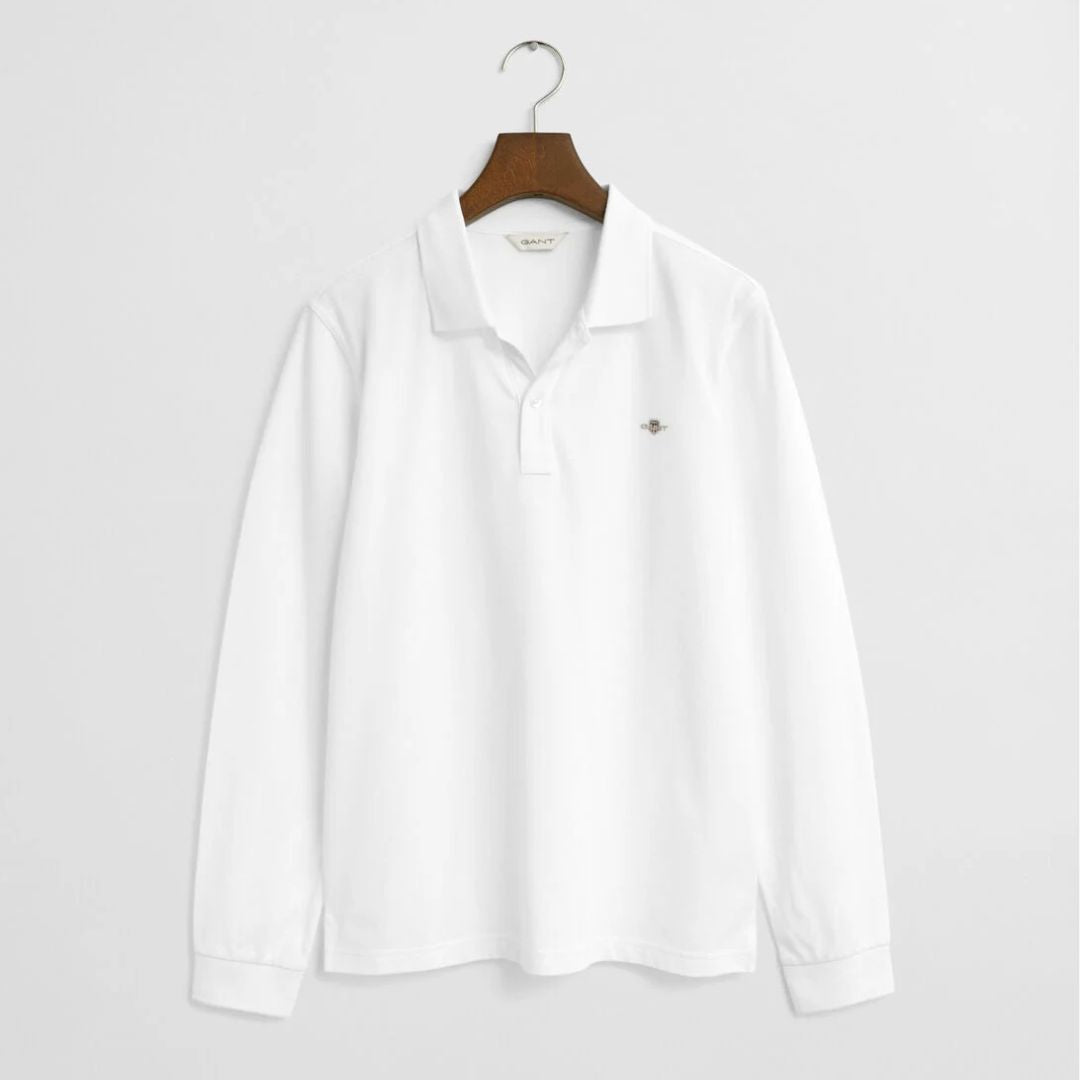 White LS Logo Polo Top