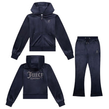 Load image into Gallery viewer, Navy Diamante Bootcut Tracksuit