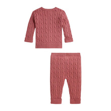 Load image into Gallery viewer, Pink Cable Knit Cardigan &amp; Trousers