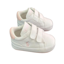 Load image into Gallery viewer, White &amp; Pink Tag Pre Walker Trainers