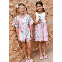 Load image into Gallery viewer, Pink &amp; White Printed Lace Shorts Set