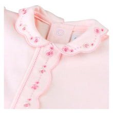 Load image into Gallery viewer, Pink Embroidered &amp; Scalloped Babygrow