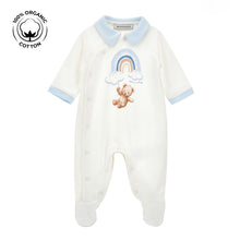 Load image into Gallery viewer, PRE ORDER - Blue Teddy &amp; Rainbow Babygrow