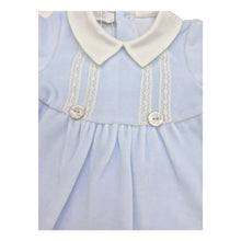 Load image into Gallery viewer, Blue Velour Babygrow