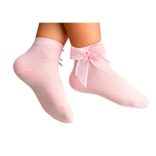 Load image into Gallery viewer, Pale Pink Organza Bow Ankle Socks