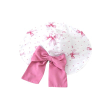 Load image into Gallery viewer, Pink &amp; White Bows Sun Hat