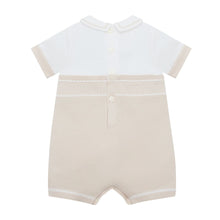 Load image into Gallery viewer, Beige Mock Braces Knitted Romper