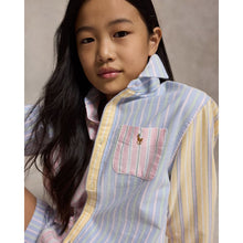 Load image into Gallery viewer, Girls Multicolour Striped Boxy Shirt