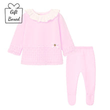 Load image into Gallery viewer, Girls Pink Knitted Lace Set