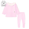 Girls Pink Knitted Lace Set