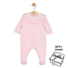Load image into Gallery viewer, Pink Embroidered Tulle Babygrow