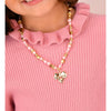 Pink Pearl & Heart Necklace