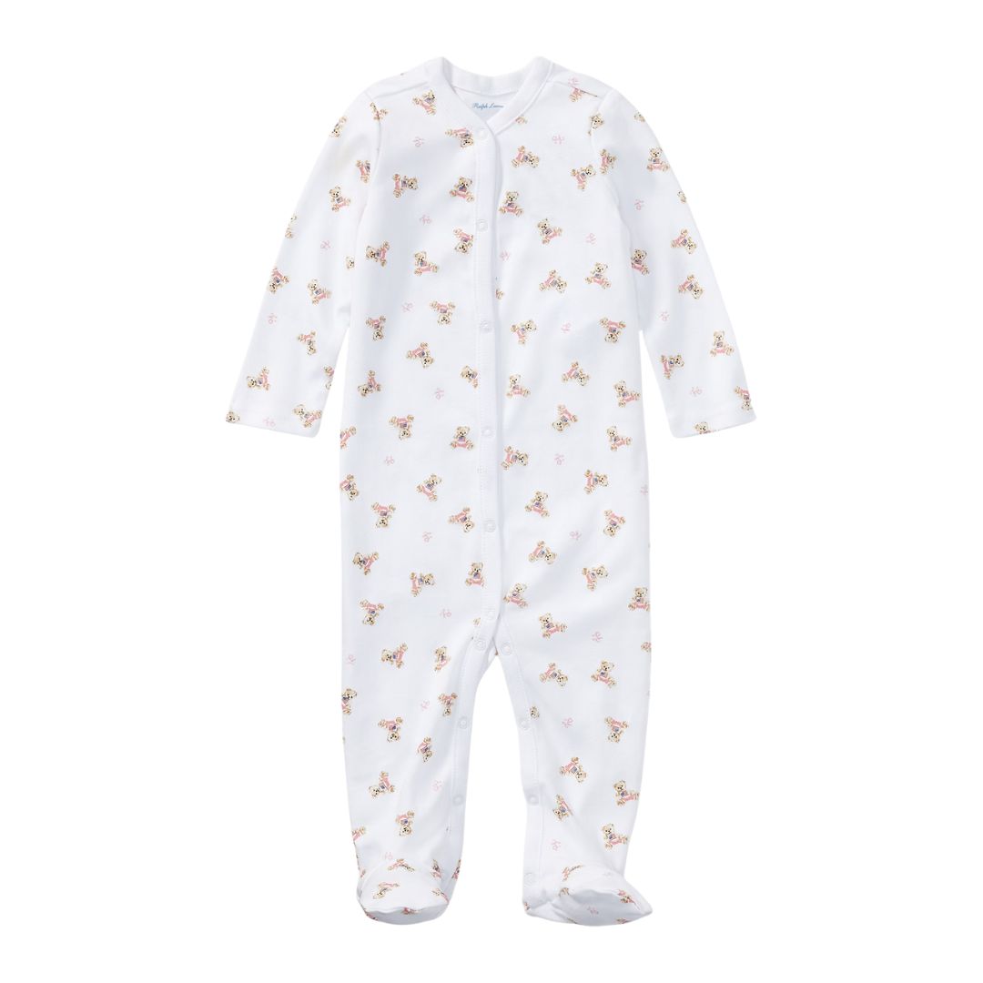 White & Pink Polo Bear Babygrow