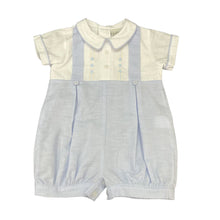 Load image into Gallery viewer, Pale Blue &amp; White Romper