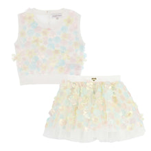 Load image into Gallery viewer, White 3D Flower Skirt Set