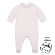 Load image into Gallery viewer, Pink Embroidered &amp; Scalloped Babygrow