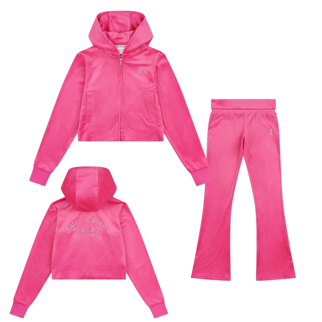 Juicy Couture - Fuchsia Pink Fold Over Waist Tracksuit – Village Kids