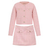 Pink Tweed Skirt & Jacket Set