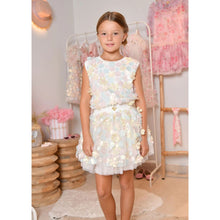 Load image into Gallery viewer, White 3D Flower Skirt Set