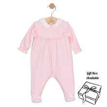 Load image into Gallery viewer, Pink Velour Babygrow