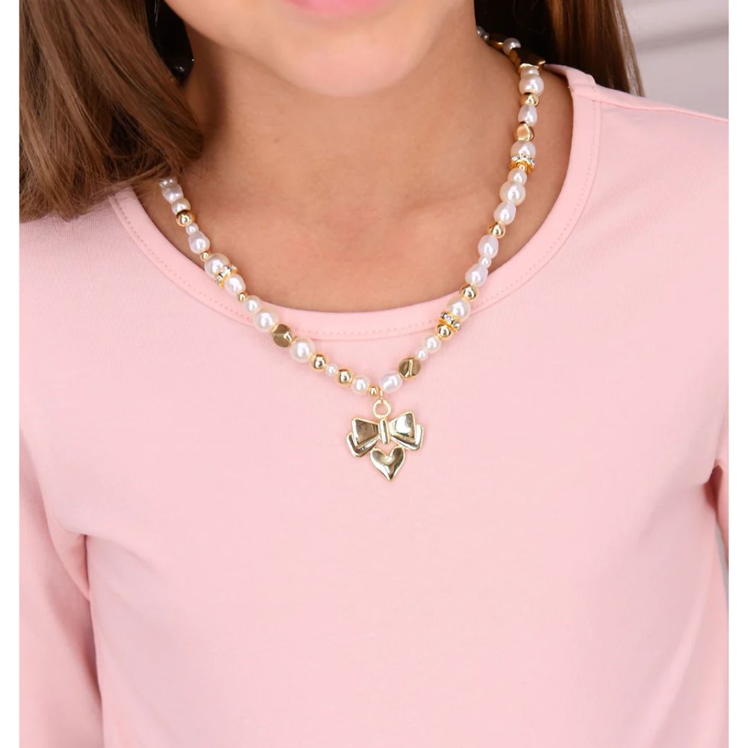 Ivory Pearl & Heart Necklace
