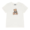 Girls Ivory Teddy & Sequin Bow T-Shirt