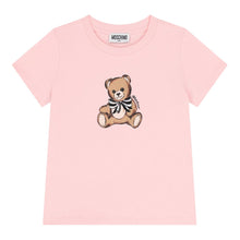 Load image into Gallery viewer, Girls Pink Teddy &amp; Sequin Bow T-Shirt