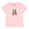 Girls Pink Teddy & Sequin Bow T-Shirt