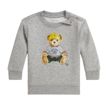 Load image into Gallery viewer, Babies Grey Polo Bear Sweat Top