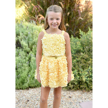 Load image into Gallery viewer, Yellow 3D Roses Skirt Set