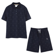 Load image into Gallery viewer, Navy Shorts &amp; Polo Shirt Set