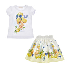 Load image into Gallery viewer, Yellow &amp; White Tinkerbell Skirt Set