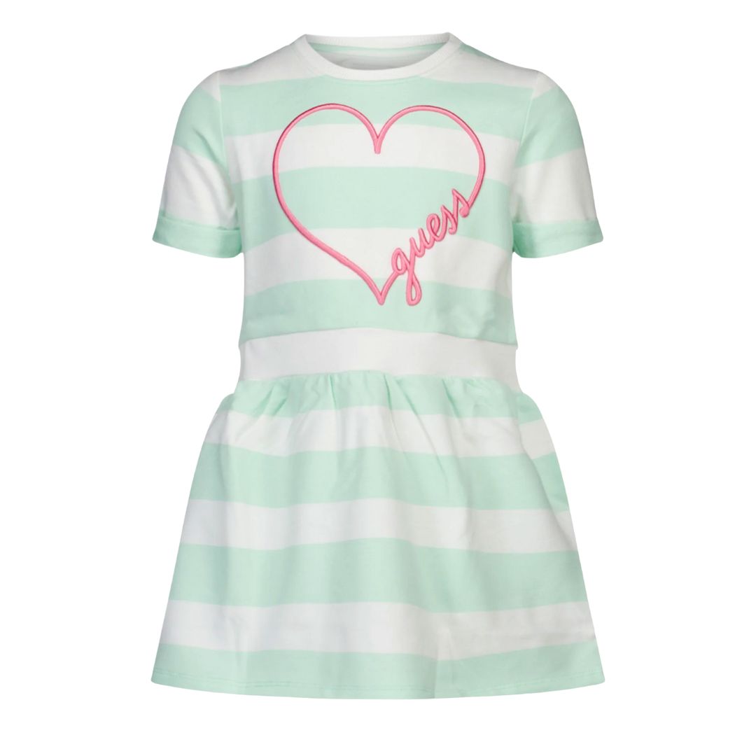 Green & White Striped Dress