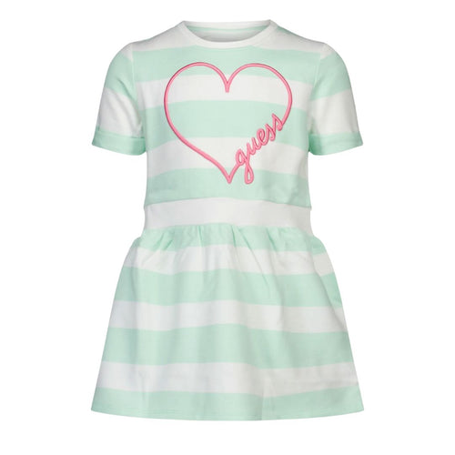 Green & White Striped Dress