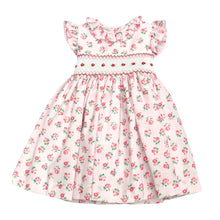 Load image into Gallery viewer, Pink Floral Smocked Dress