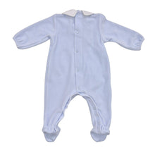 Load image into Gallery viewer, Blue Velour Babygrow